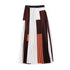 Pleated high waist half skirt long skirt Xia sanzhai celebrity pleated umbrella skirt stripe print contrast big swing skirt